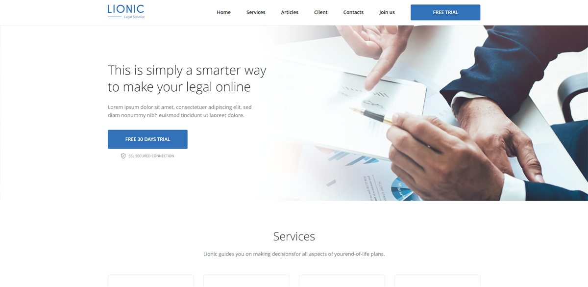 Lionic website preview