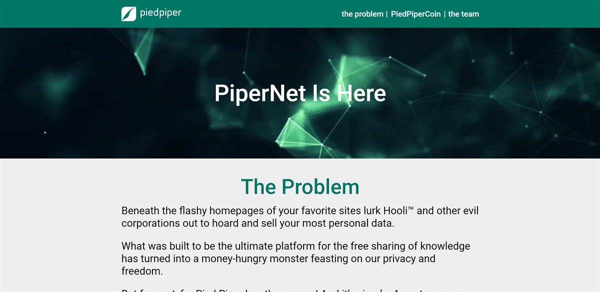 Pied Piper website preview